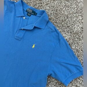 Polo Ralph Lauren Polo Short Sleeve Shirt Mens Large Blue/Yellow Pony Logo